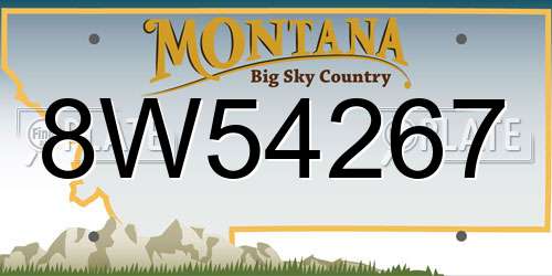 8W54267 Montana License Plate