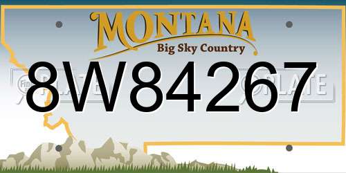 8W84267 Montana License Plate
