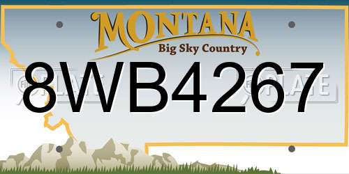 8WB4267 Montana License Plate