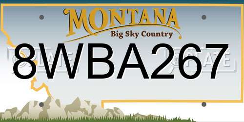 8WBA267 Montana License Plate