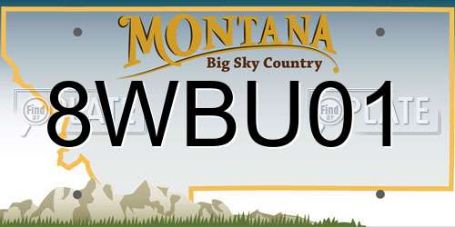 8WBU01 Montana License Plate
