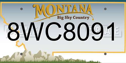 8WC8091 Montana License Plate