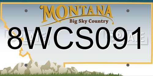 8WCS091 Montana License Plate
