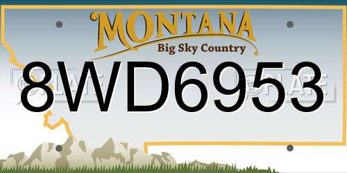 8WD6953 Montana License Plate