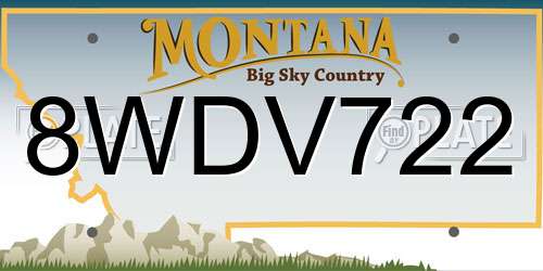 8WDV722 Montana License Plate