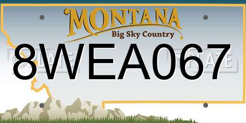 8WEA067 Montana License Plate