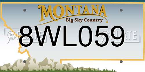 8WL059 Montana License Plate