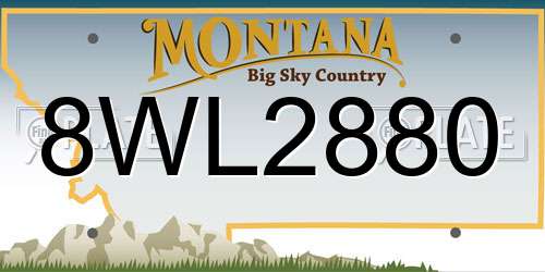 8WL2880 Montana License Plate