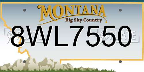 8WL7550 Montana License Plate