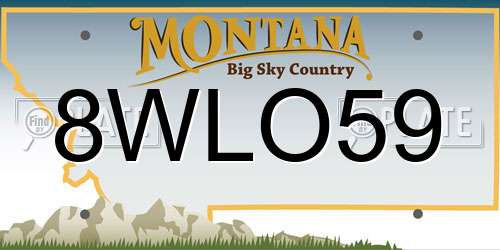 8WLO59 Montana License Plate