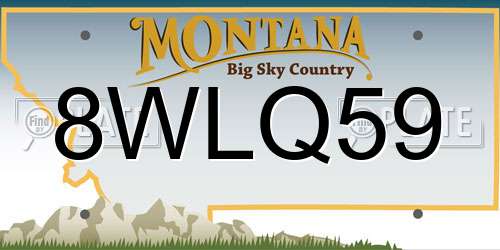 8WLQ59 Montana License Plate