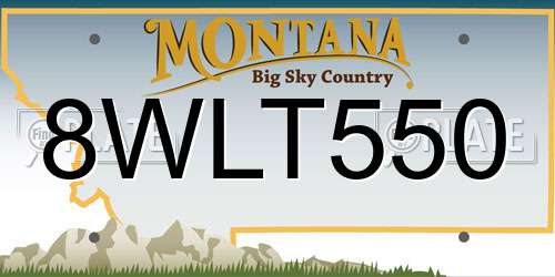 8WLT550 Montana License Plate