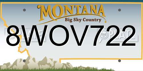8WOV722 Montana License Plate