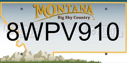 8WPV910 Montana License Plate