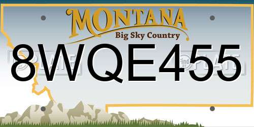 8WQE455 Montana License Plate