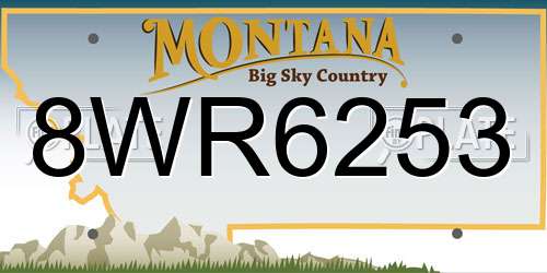 8WR6253 Montana License Plate