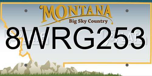 8WRG253 Montana License Plate