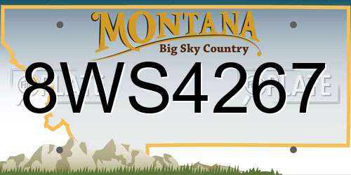 8WS4267 Montana License Plate
