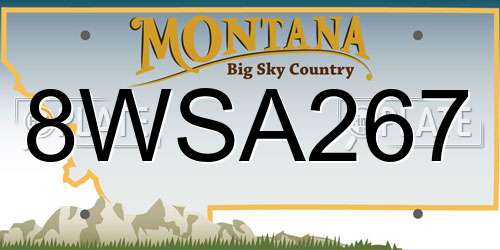 8WSA267 Montana License Plate