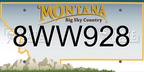 8WW928 Montana License Plate