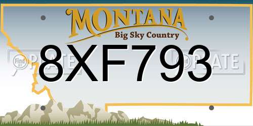 8XF793 Montana License Plate