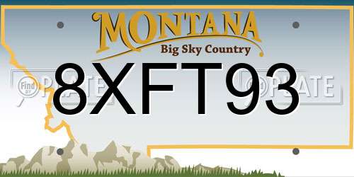 8XFT93 Montana License Plate
