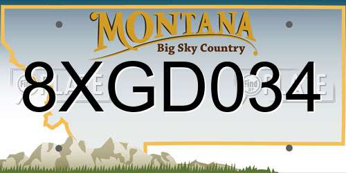8XGD034 Montana License Plate