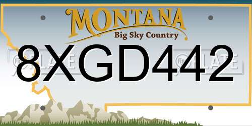 8XGD442 Montana License Plate