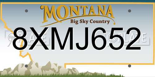8XMJ652 Montana License Plate