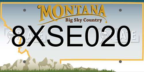 8XSE020 Montana License Plate
