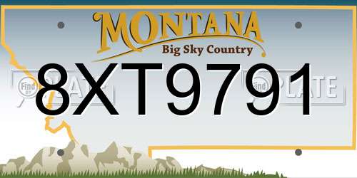 8XT9791 Montana License Plate