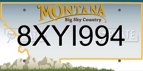 8XYI994 Montana License Plate