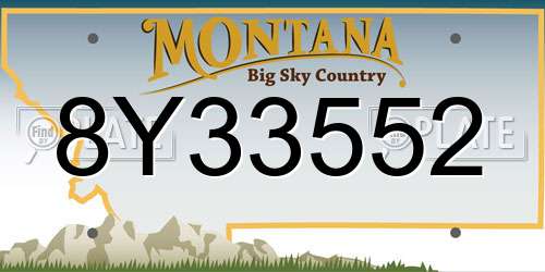 8Y33552 Montana License Plate