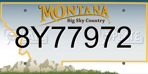 8Y77972 Montana License Plate