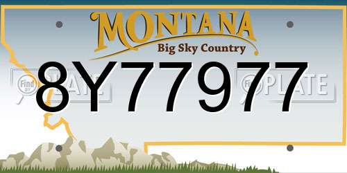 8Y77977 Montana License Plate
