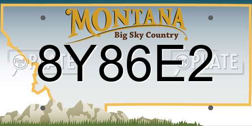 8Y86E2 Montana License Plate