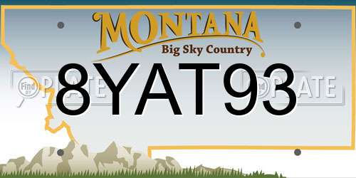 8YAT93 Montana License Plate