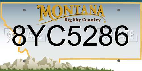 8YC5286 Montana License Plate