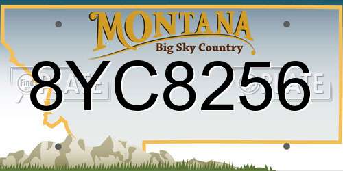 8YC8256 Montana License Plate