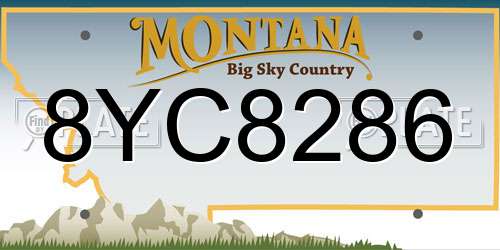 8YC8286 Montana License Plate