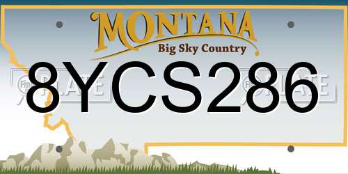 8YCS286 Montana License Plate