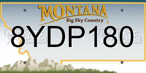 8YDP180 Montana License Plate