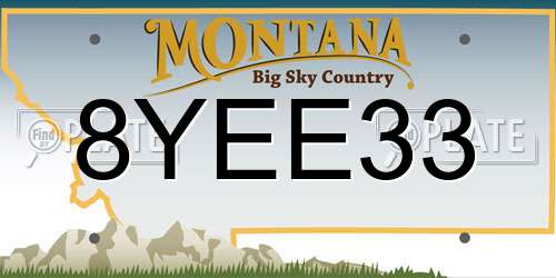 8YEE33 Montana License Plate