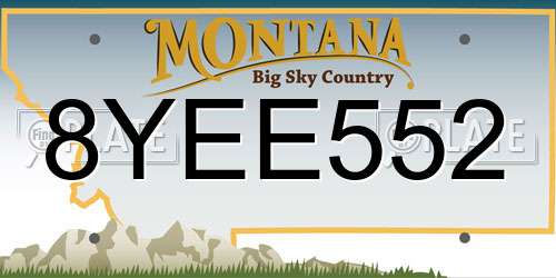 8YEE552 Montana License Plate