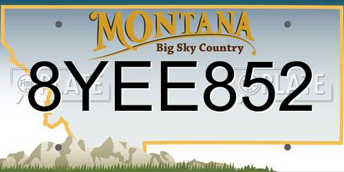 8YEE852 Montana License Plate