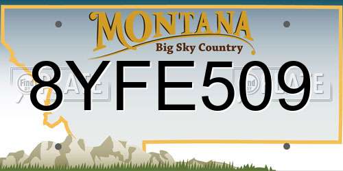 8YFE509 Montana License Plate