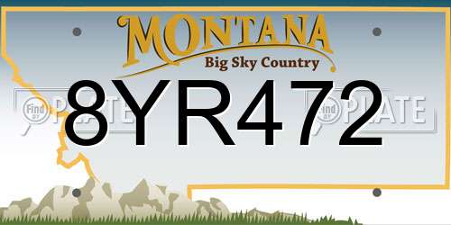 8YR472 Montana License Plate