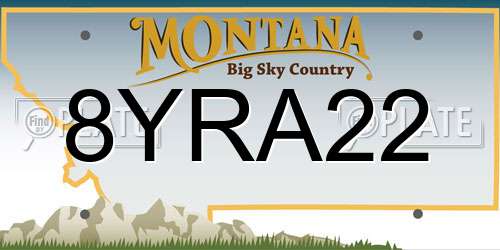 8YRA22 Montana License Plate