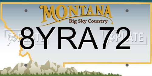 8YRA72 Montana License Plate