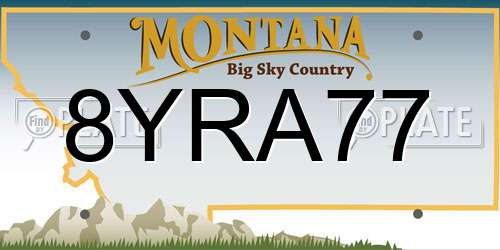 8YRA77 Montana License Plate